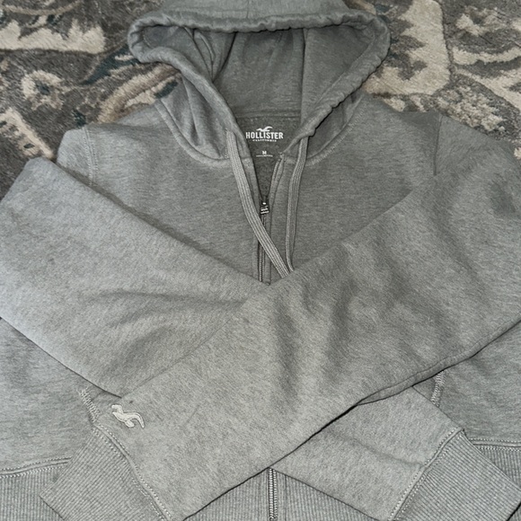 grey crop hoodie - Picture 2 of 3